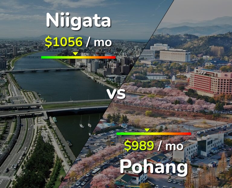 Cost of living in Niigata vs Pohang infographic