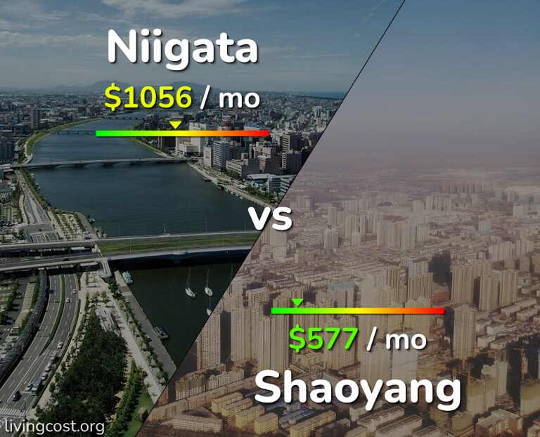 Cost of living in Niigata vs Shaoyang infographic
