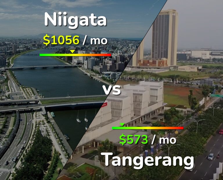 Cost of living in Niigata vs Tangerang infographic