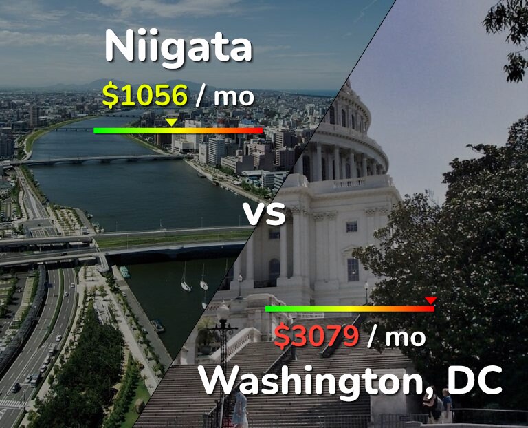 Cost of living in Niigata vs Washington infographic