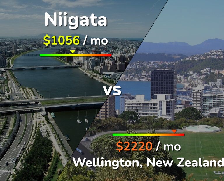 Cost of living in Niigata vs Wellington infographic