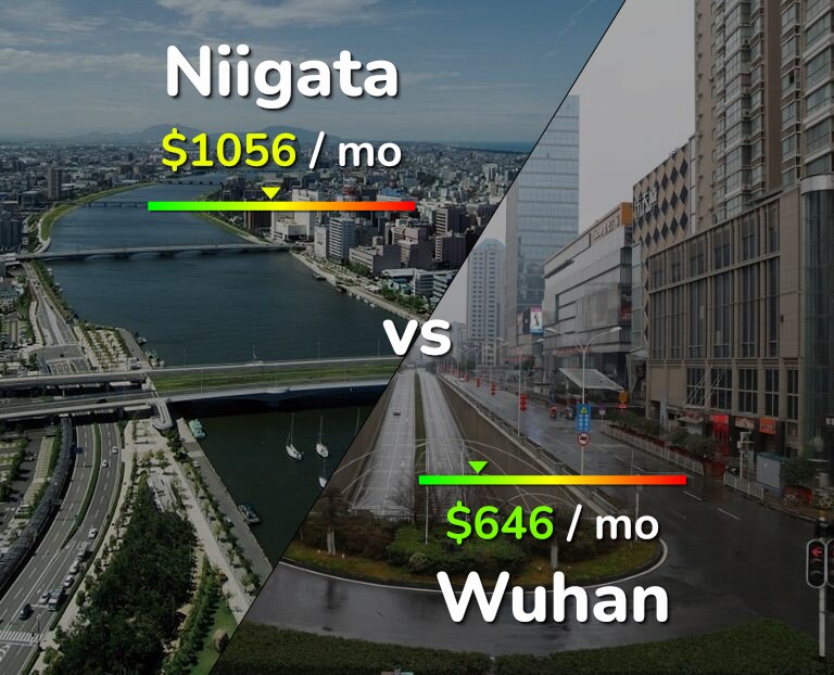 Cost of living in Niigata vs Wuhan infographic