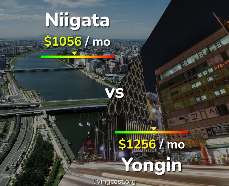 Cost of living in Niigata vs Yongin infographic