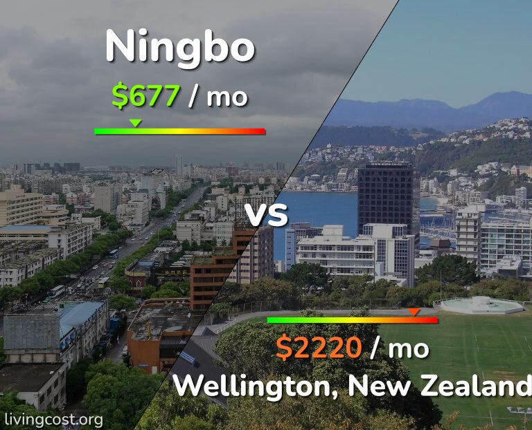 Cost of living in Ningbo vs Wellington infographic
