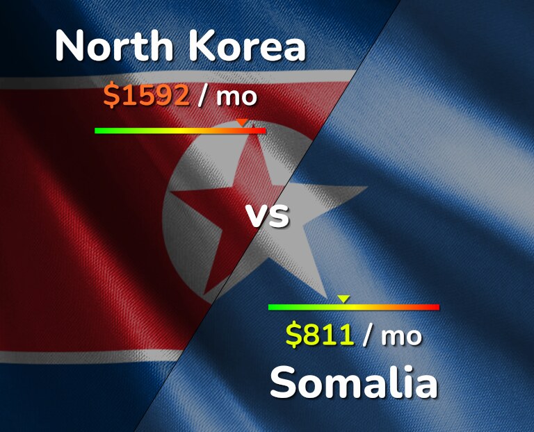 Cost of living in North Korea vs Somalia infographic