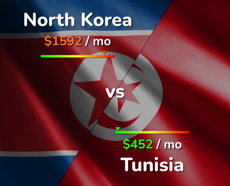 Cost of living in North Korea vs Tunisia infographic