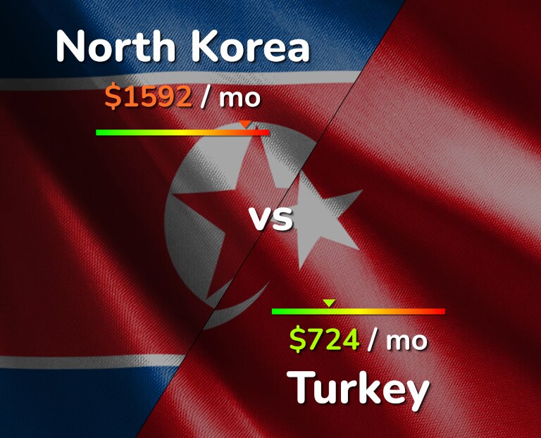 Cost of living in North Korea vs Turkey infographic