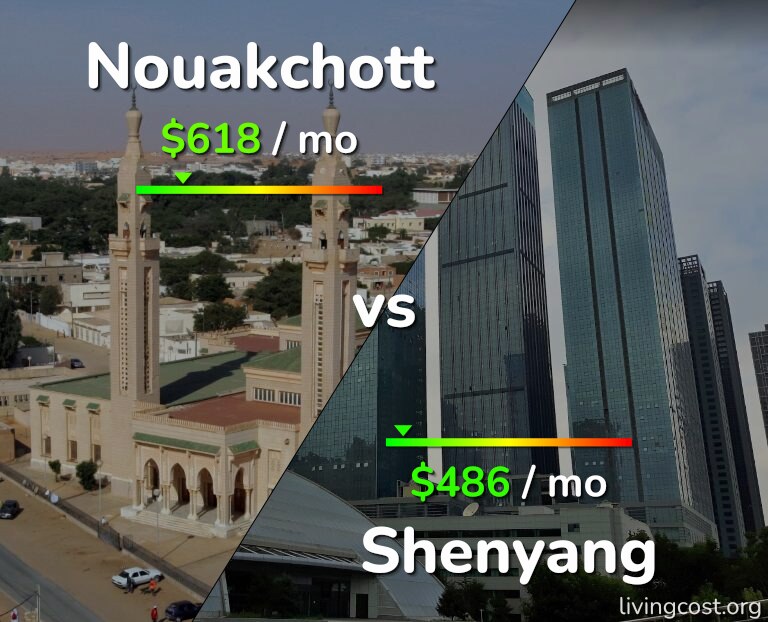 Cost of living in Nouakchott vs Shenyang infographic