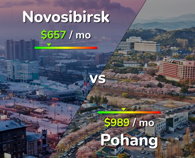 Cost of living in Novosibirsk vs Pohang infographic