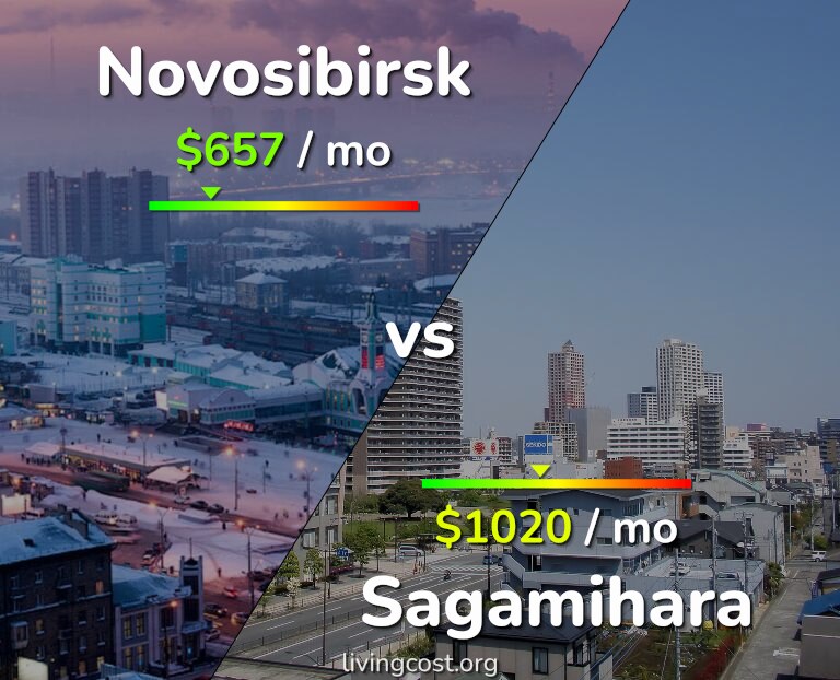Cost of living in Novosibirsk vs Sagamihara infographic