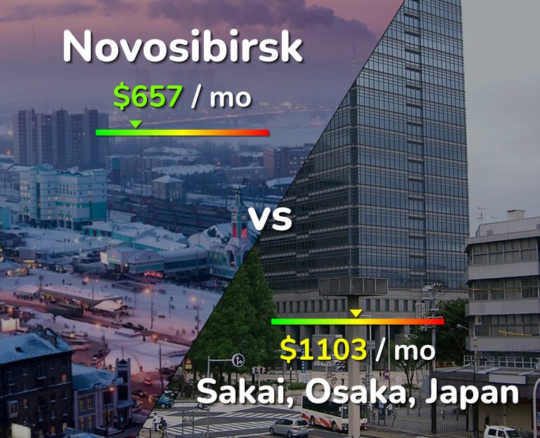 Cost of living in Novosibirsk vs Sakai infographic