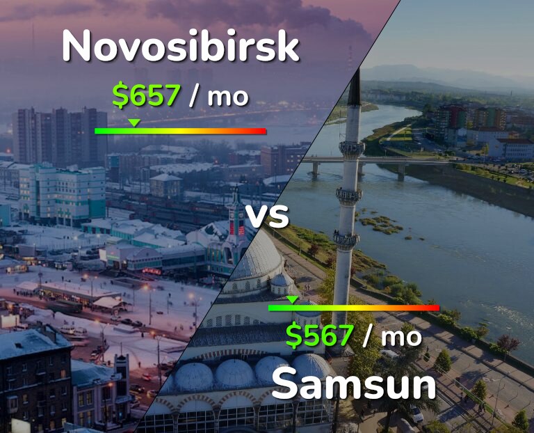 Cost of living in Novosibirsk vs Samsun infographic