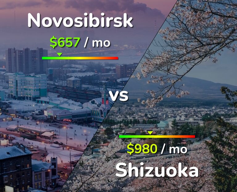 Cost of living in Novosibirsk vs Shizuoka infographic