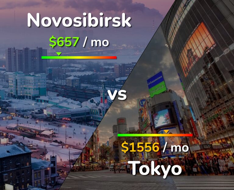 Cost of living in Novosibirsk vs Tokyo infographic