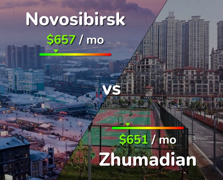 Cost of living in Novosibirsk vs Zhumadian infographic