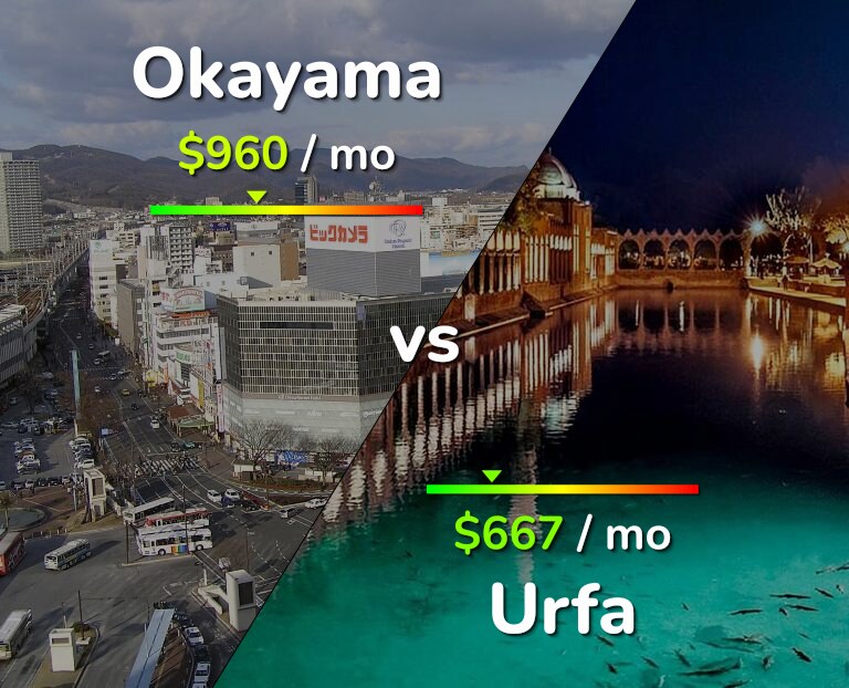 Cost of living in Okayama vs Urfa infographic