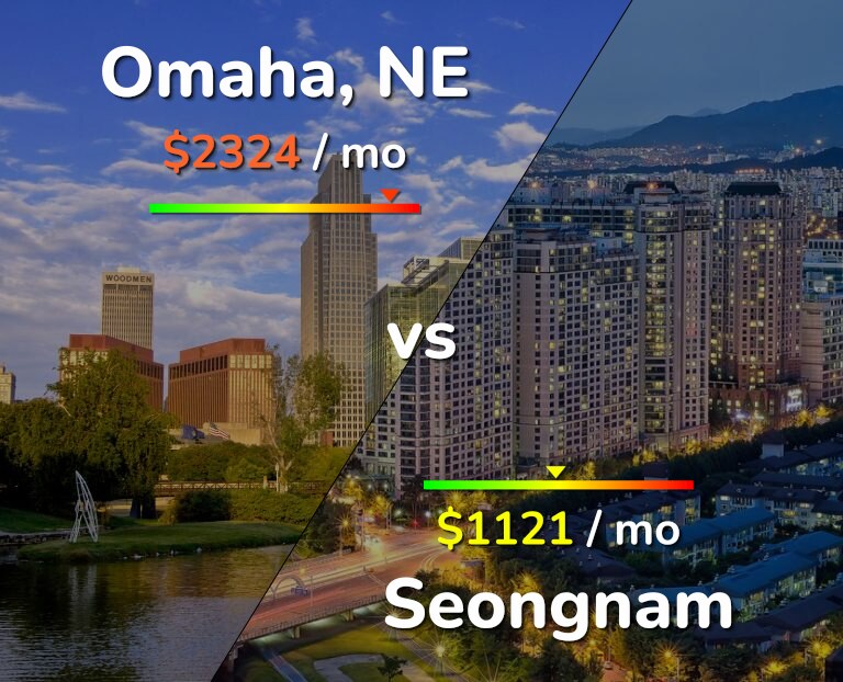 Cost of living in Omaha vs Seongnam infographic