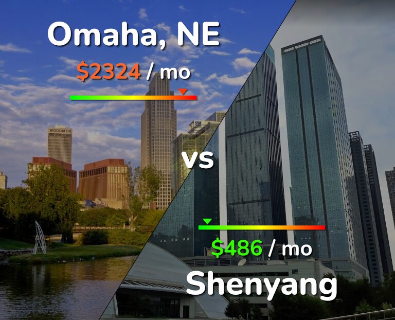 Cost of living in Omaha vs Shenyang infographic