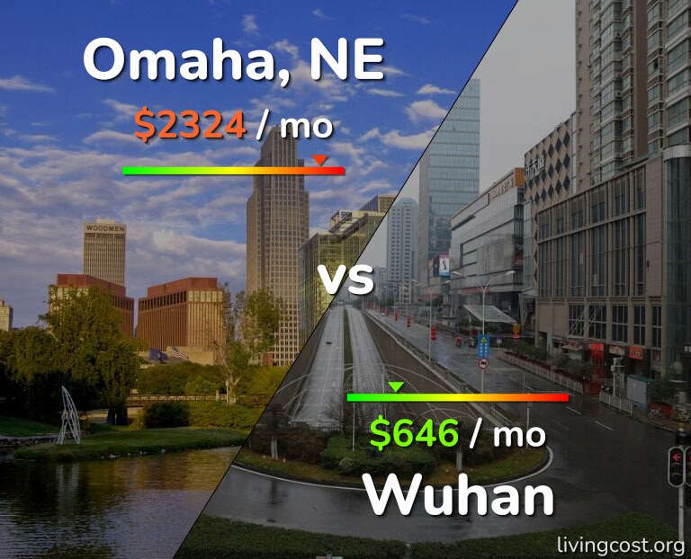 Cost of living in Omaha vs Wuhan infographic