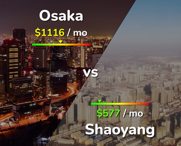 Cost of living in Osaka vs Shaoyang infographic