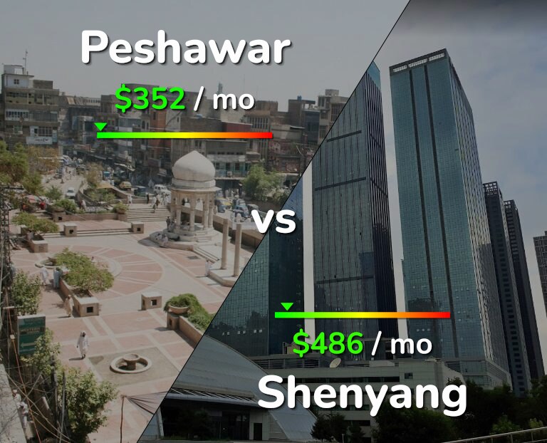 Cost of living in Peshawar vs Shenyang infographic