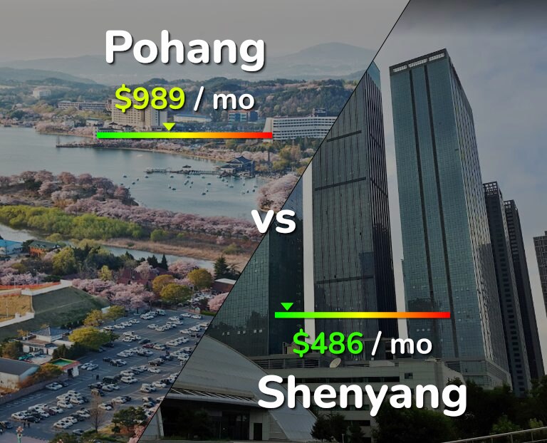 Cost of living in Pohang vs Shenyang infographic