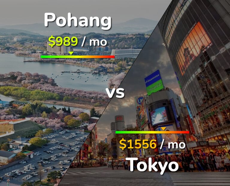 Cost of living in Pohang vs Tokyo infographic
