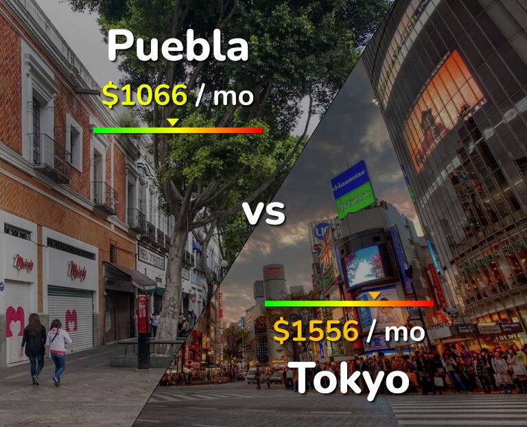 Cost of living in Puebla vs Tokyo infographic