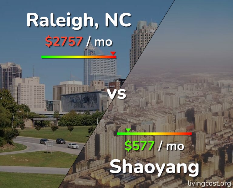 Cost of living in Raleigh vs Shaoyang infographic