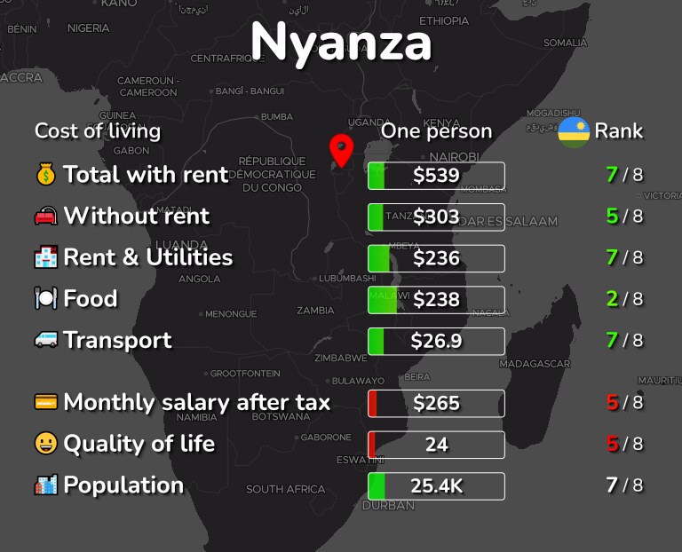 Cost of living in Nyanza infographic