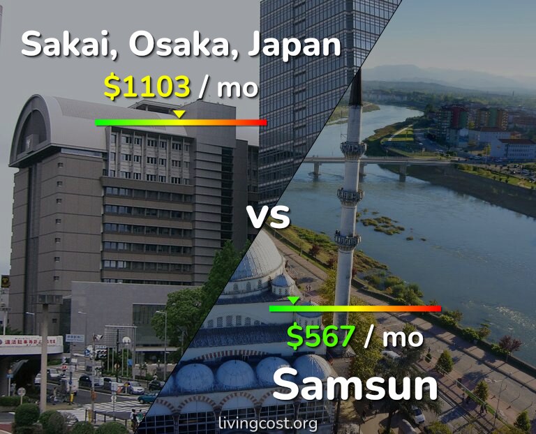 Cost of living in Sakai vs Samsun infographic