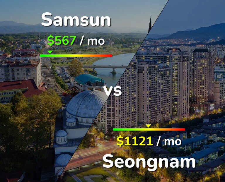 Cost of living in Samsun vs Seongnam infographic