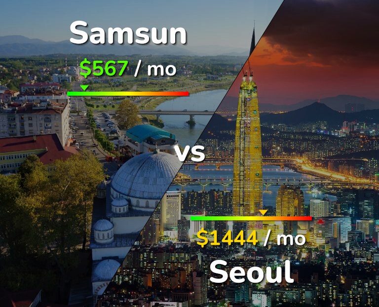 Cost of living in Samsun vs Seoul infographic