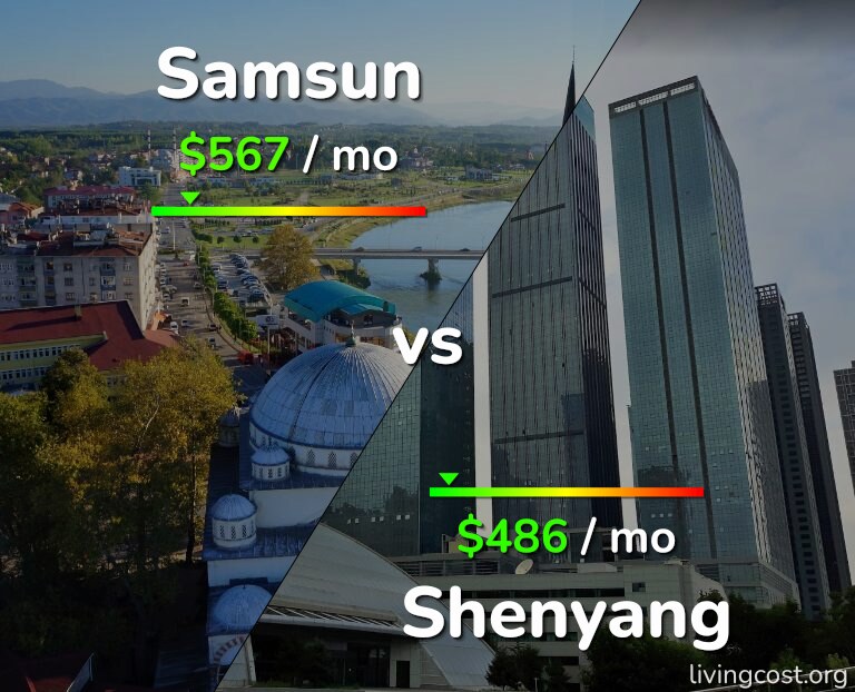 Cost of living in Samsun vs Shenyang infographic