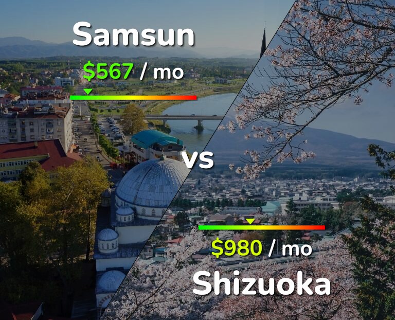 Cost of living in Samsun vs Shizuoka infographic