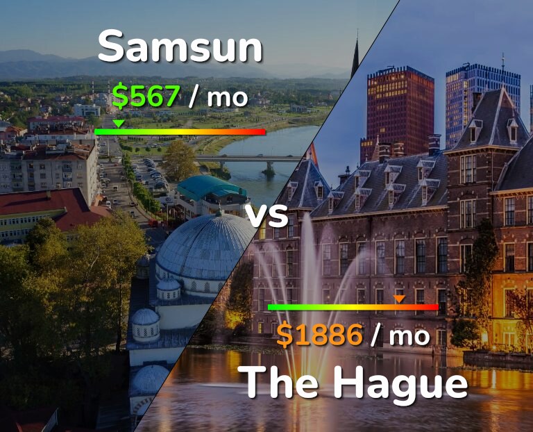 Cost of living in Samsun vs The Hague infographic