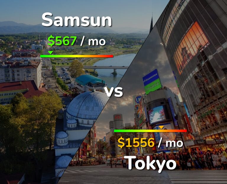Cost of living in Samsun vs Tokyo infographic
