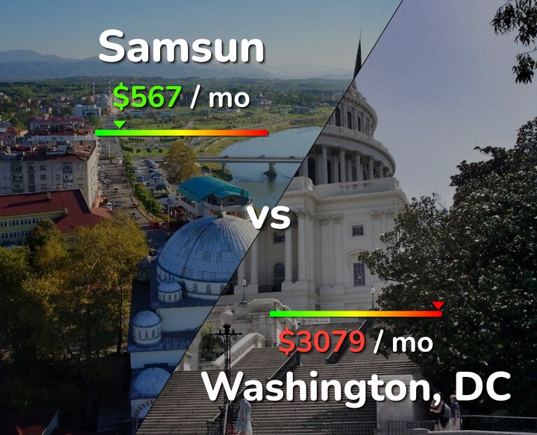 Cost of living in Samsun vs Washington infographic