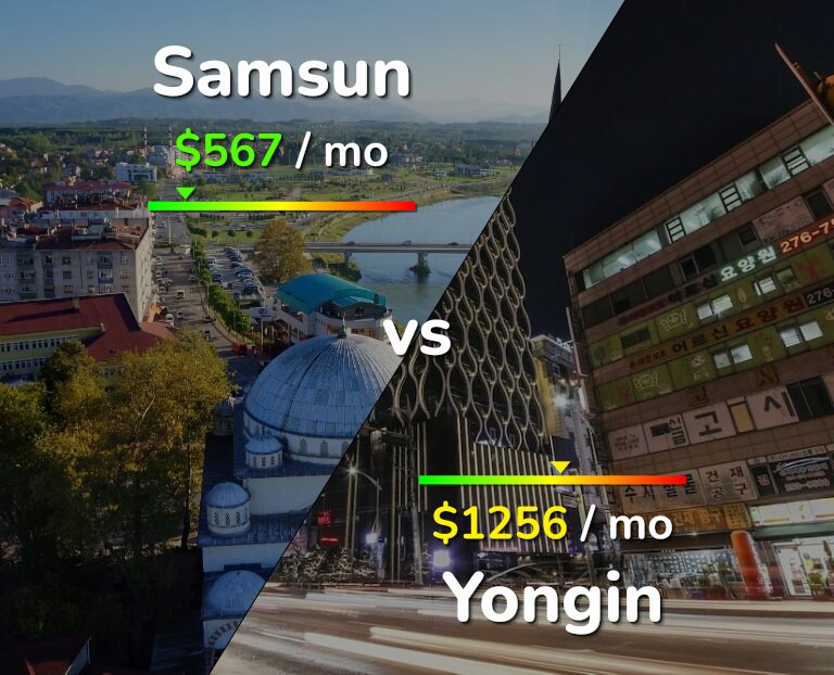 Cost of living in Samsun vs Yongin infographic