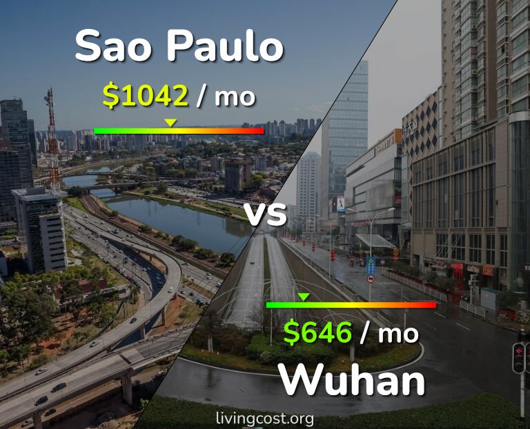 Cost of living in Sao Paulo vs Wuhan infographic