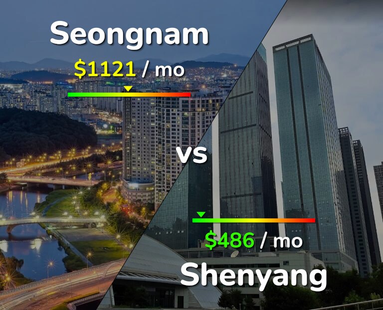Cost of living in Seongnam vs Shenyang infographic
