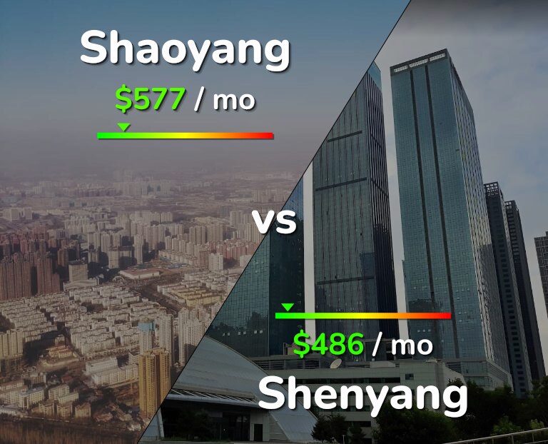 Cost of living in Shaoyang vs Shenyang infographic