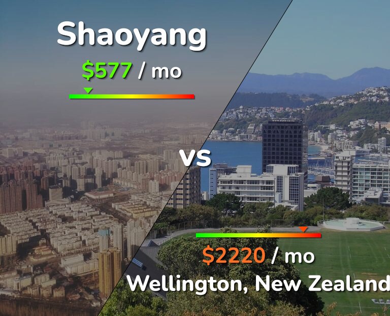 Cost of living in Shaoyang vs Wellington infographic
