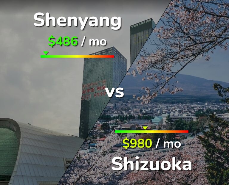 Cost of living in Shenyang vs Shizuoka infographic
