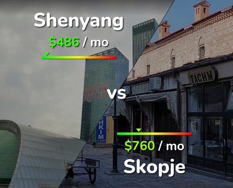 Cost of living in Shenyang vs Skopje infographic