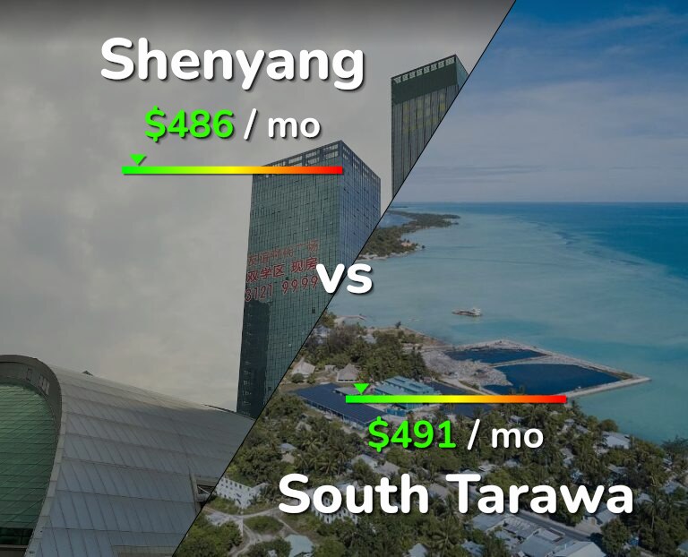Cost of living in Shenyang vs South Tarawa infographic