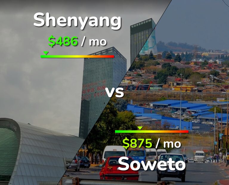 Cost of living in Shenyang vs Soweto infographic