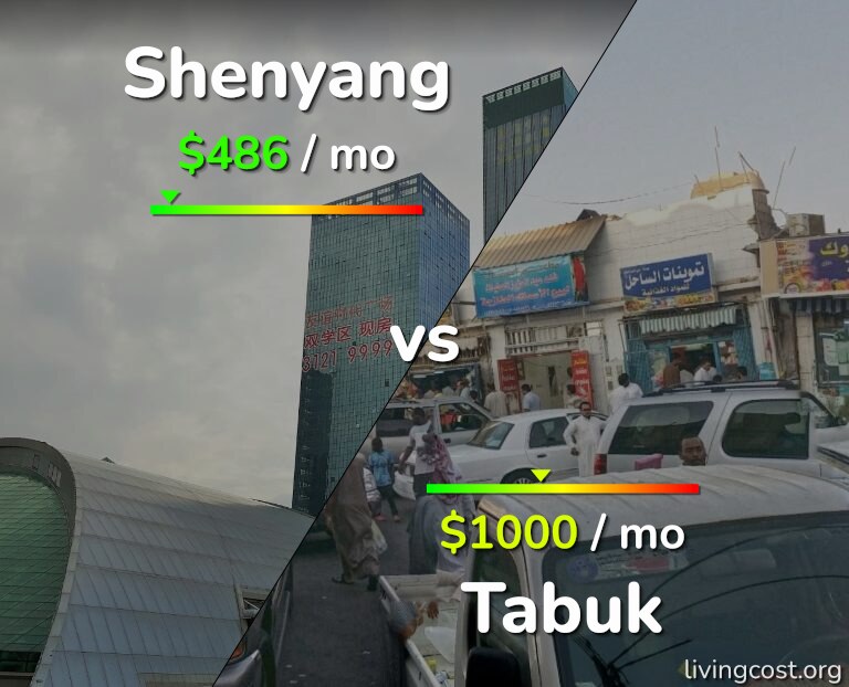 Cost of living in Shenyang vs Tabuk infographic