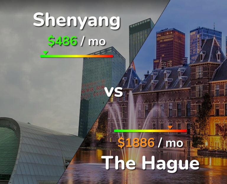 Cost of living in Shenyang vs The Hague infographic