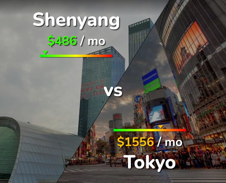 Cost of living in Shenyang vs Tokyo infographic